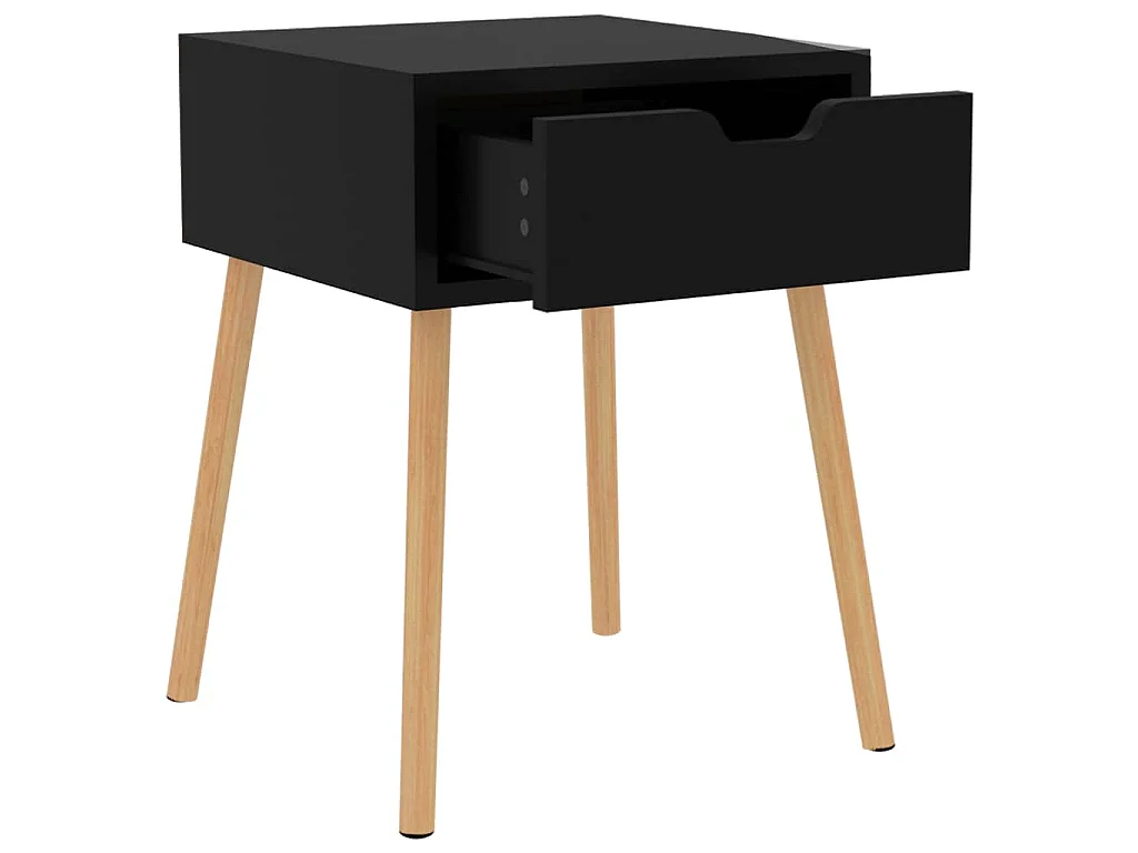 Table de chevet Noir brillant 40x40x56 cm Bois d'ingénierie