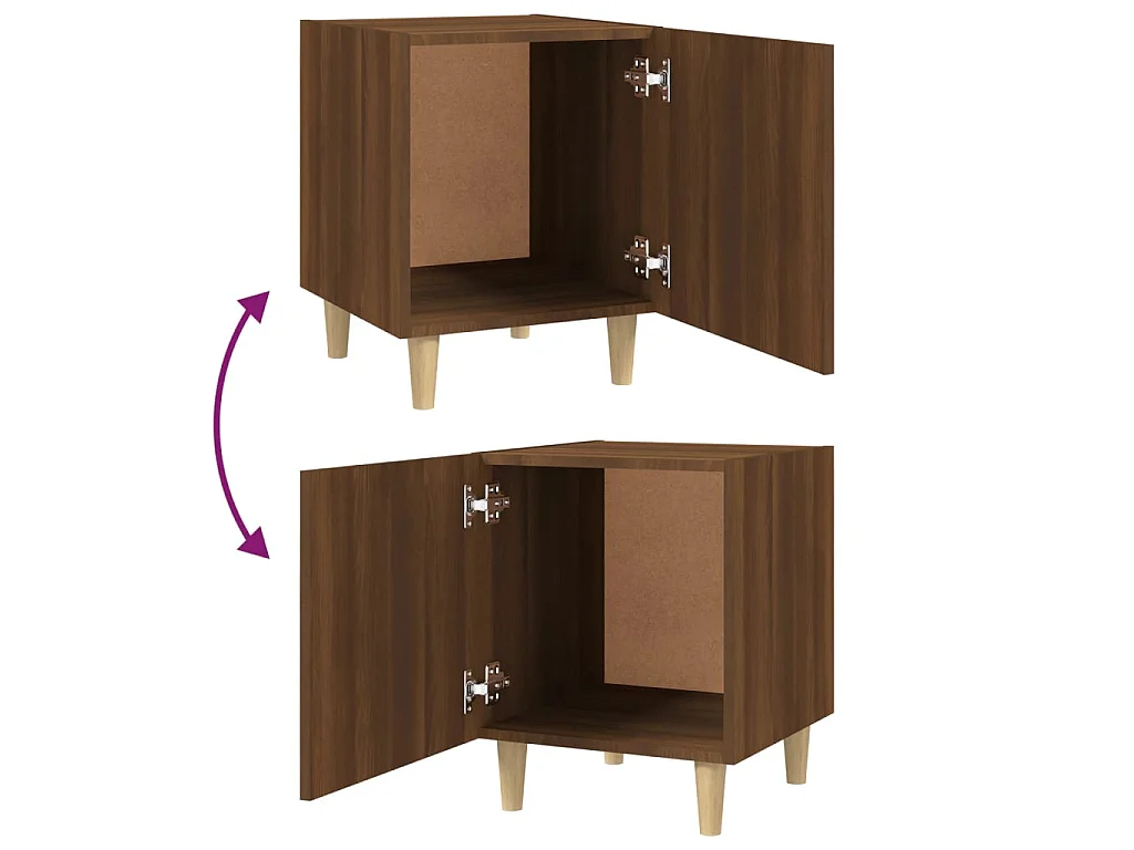 Comodini 2 pz Rovere Marrone in Legno Multistrato