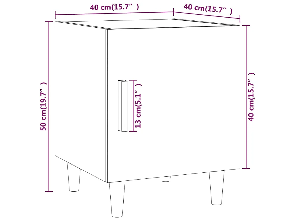 Comodini 2 pz Rovere Marrone in Legno Multistrato