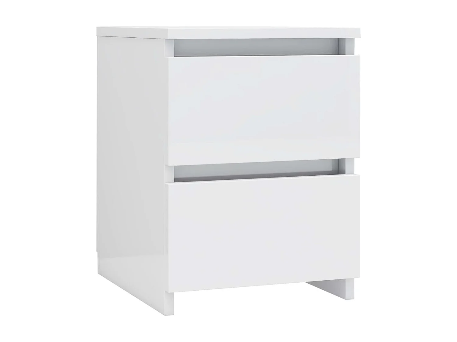 Tables de chevet 2 pcs Blanc brillant Bois d’ingénierie