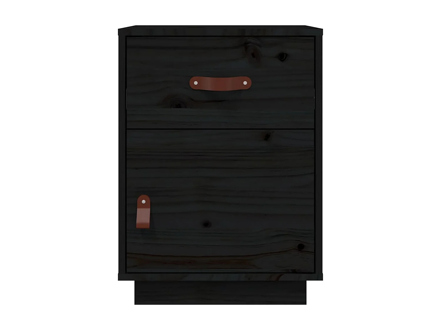 Nachttische 2 Stk. Schwarz 40x34x55 cm Massivholz Kiefer