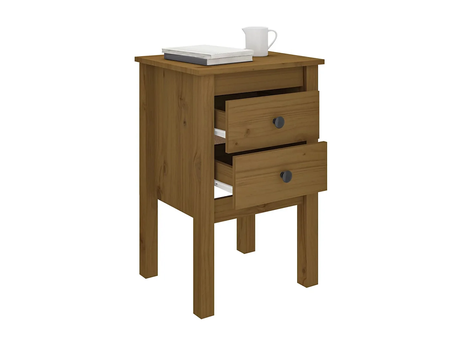 Tables de chevet 2 pcs Marron miel 40x35x61,5 cm Pin solide