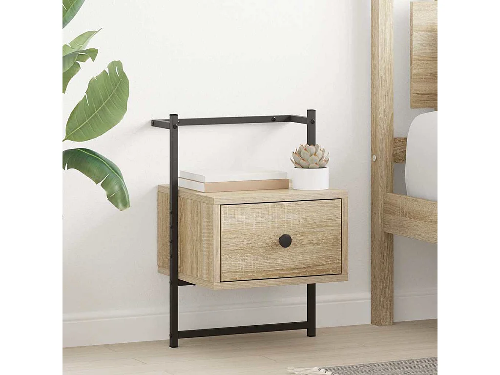 Table de chevet murale 2 pcs chêne sonoma 35x30x51 cm