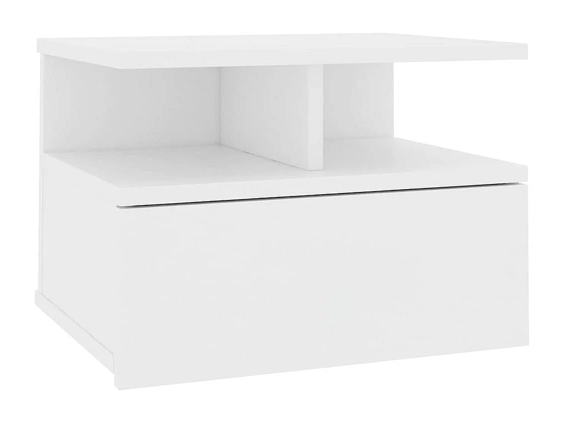 Comodino Pensile Bianco 40x31x27 cm in Legno Multistrato