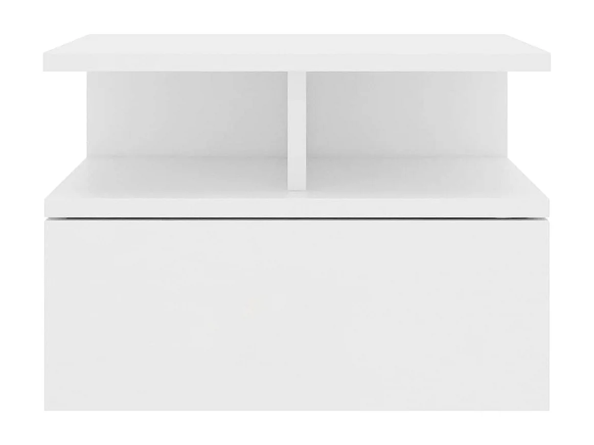 Comodino Pensile Bianco 40x31x27 cm in Legno Multistrato