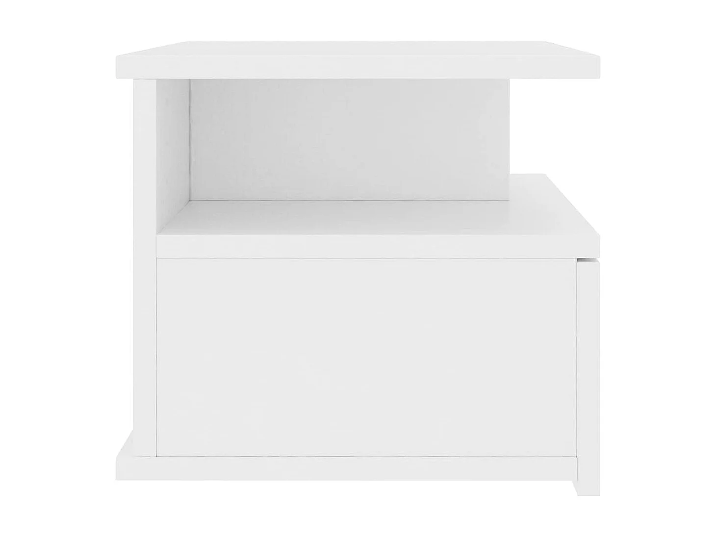 Comodino Pensile Bianco 40x31x27 cm in Legno Multistrato