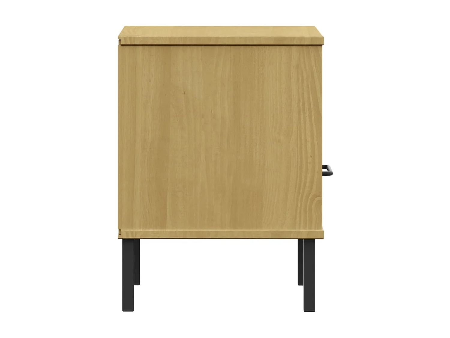 Mesa cabeceira c/ pernas de metal OSLO pinho maciço castanho