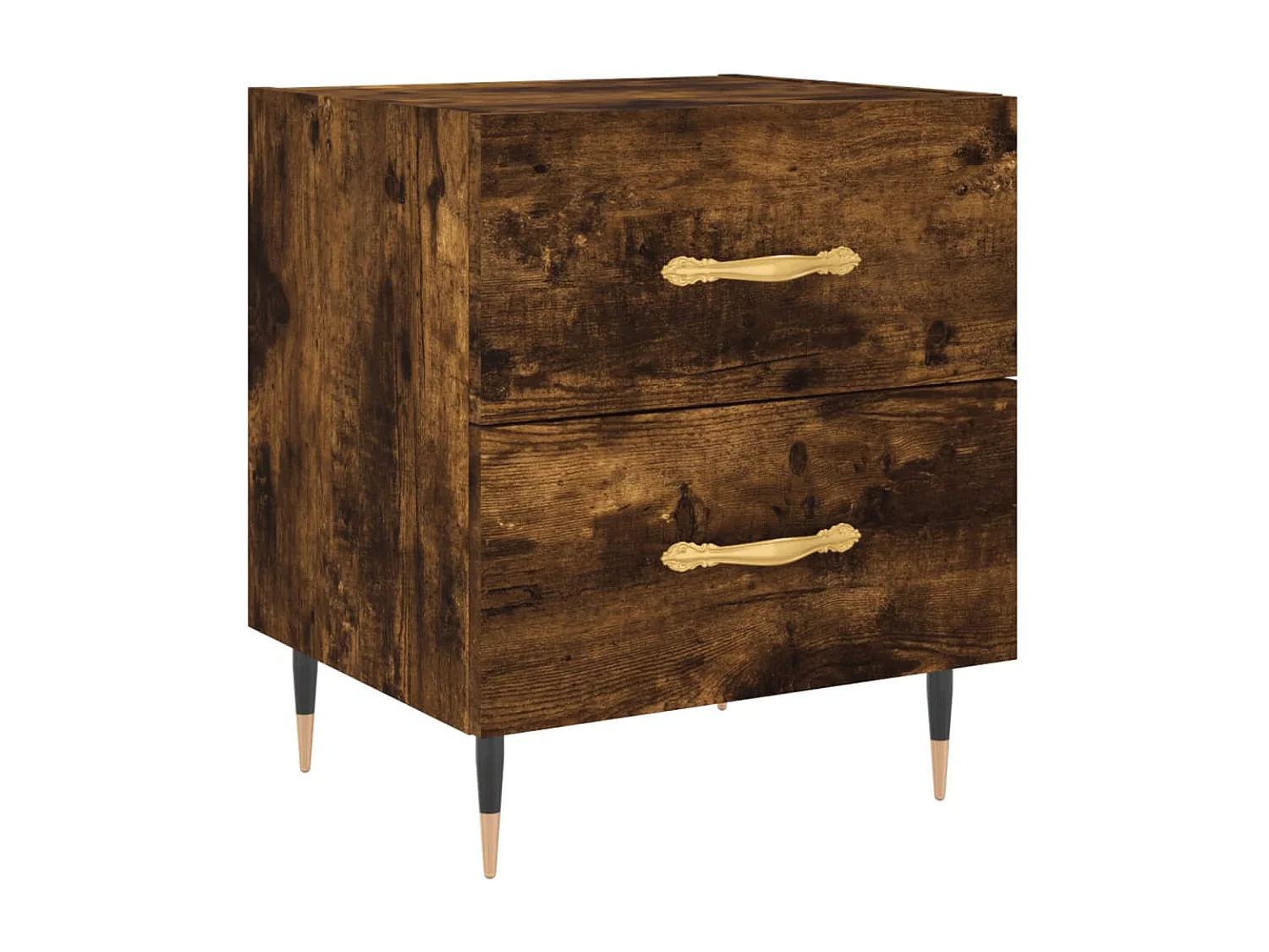 Table de chevet chêne fumé 40x35x47,5 cm bois d’ingénierie