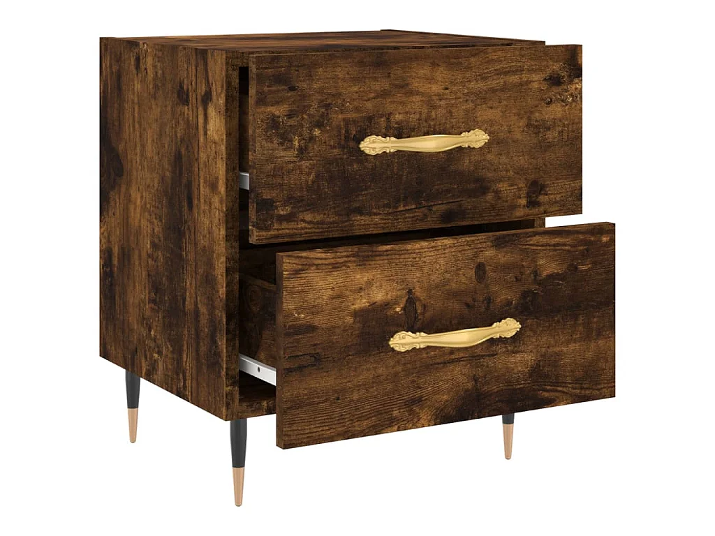 Table de chevet chêne fumé 40x35x47,5 cm bois d’ingénierie