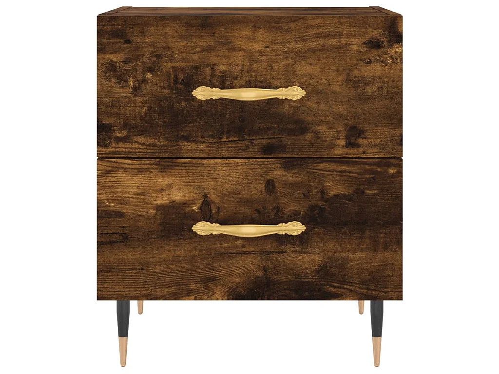 Table de chevet chêne fumé 40x35x47,5 cm bois d’ingénierie