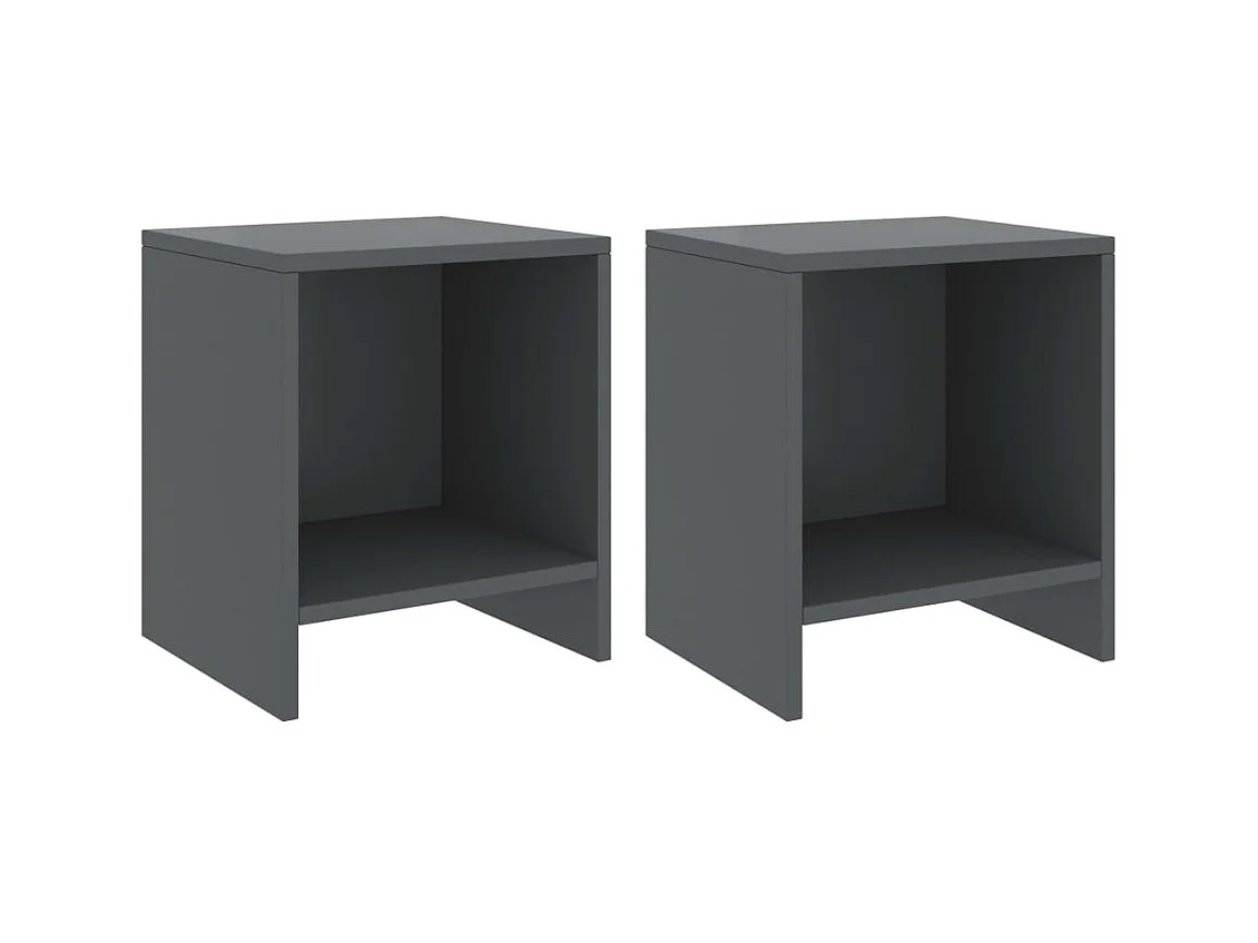 Nachtkastjes 2 st 35x30x40 cm massief grenenhout donkergrijs