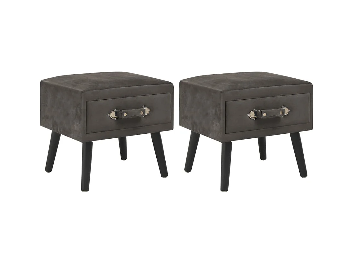 Tables de chevet 2 pcs Gris 40x35x40 cm Velours