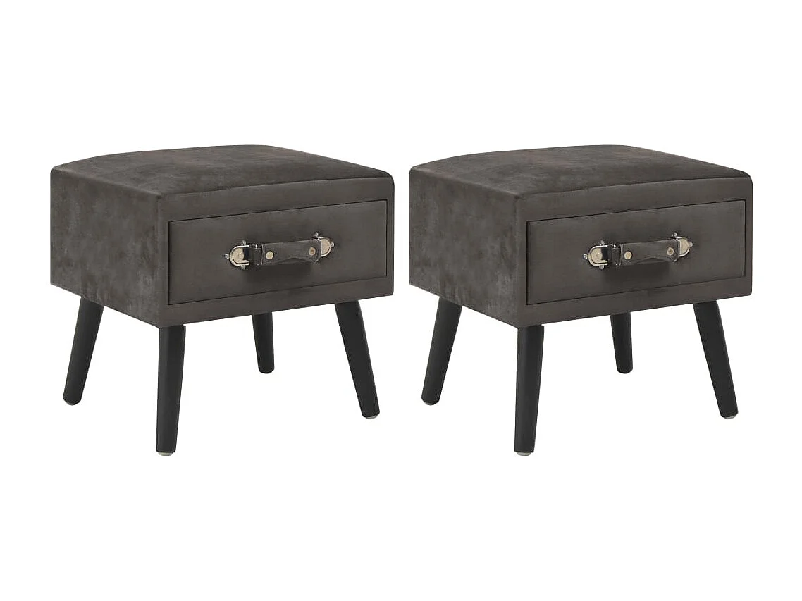 Tables de chevet 2 pcs Gris 40x35x40 cm Velours