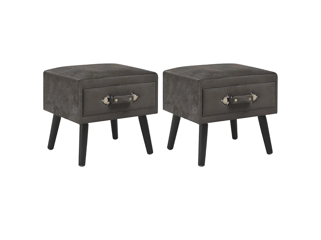 Tables de chevet 2 pcs Gris 40x35x40 cm Velours
