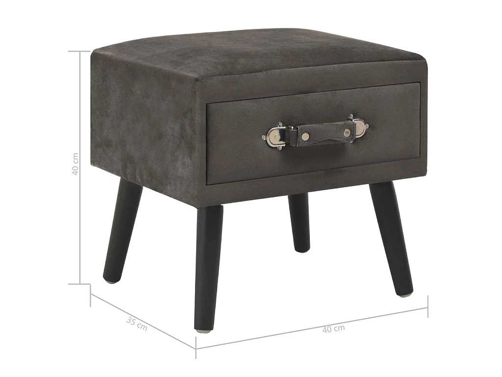 Tables de chevet 2 pcs Gris 40x35x40 cm Velours