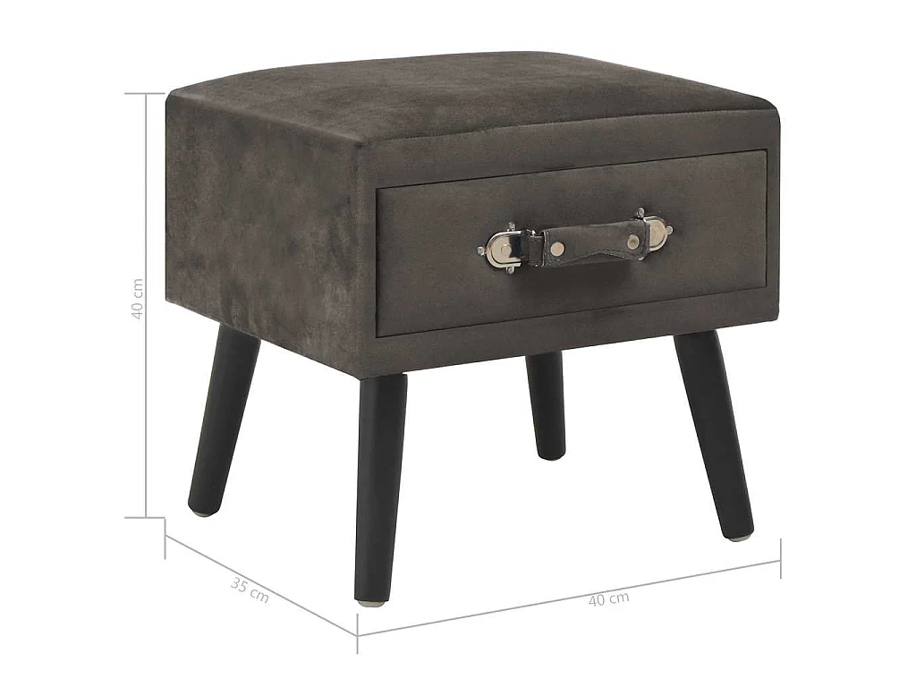 Tables de chevet 2 pcs Gris 40x35x40 cm Velours
