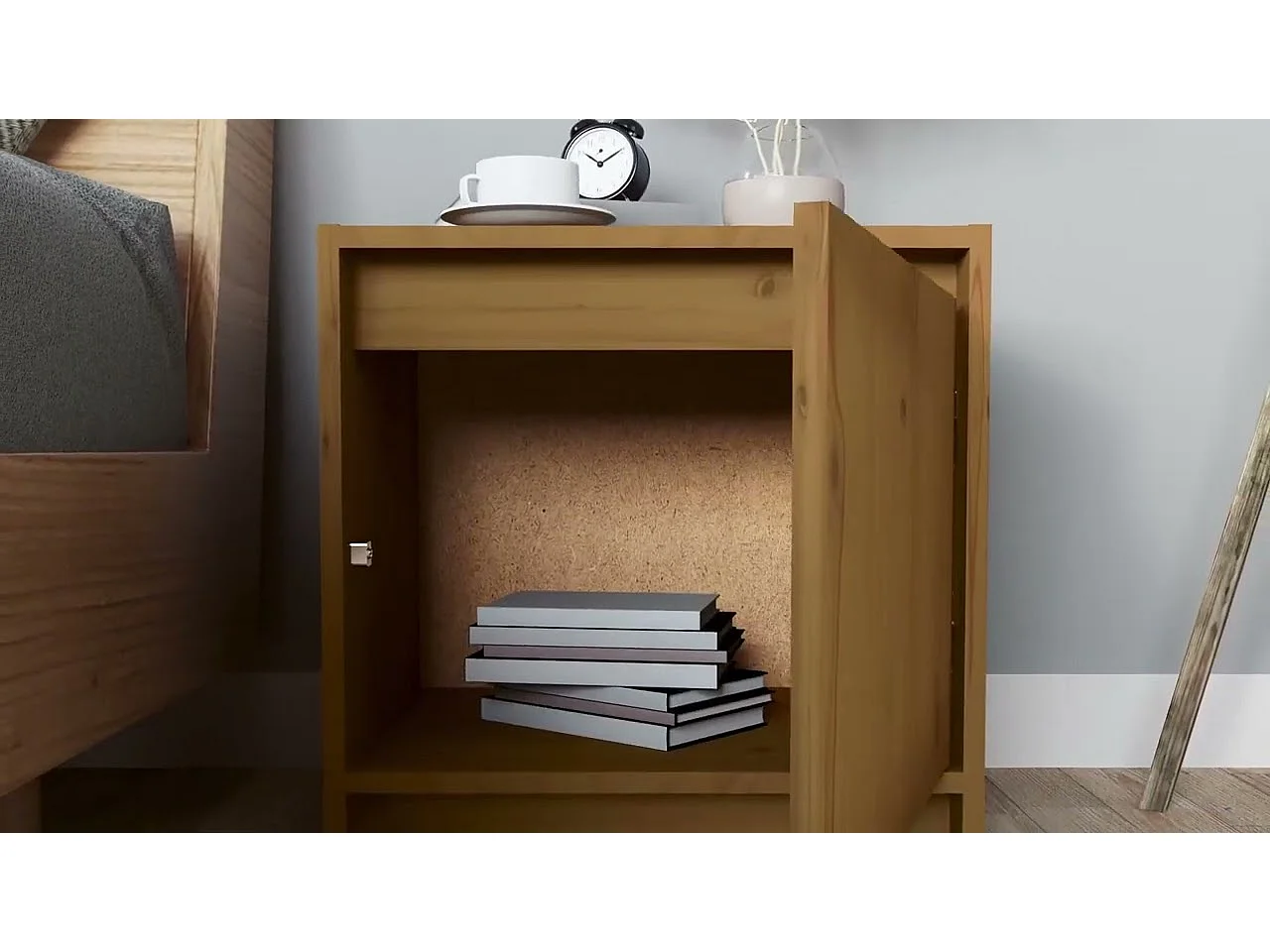 Comodini 2 pz Ambra 40x30,5x40 cm in Legno Massello di Pino