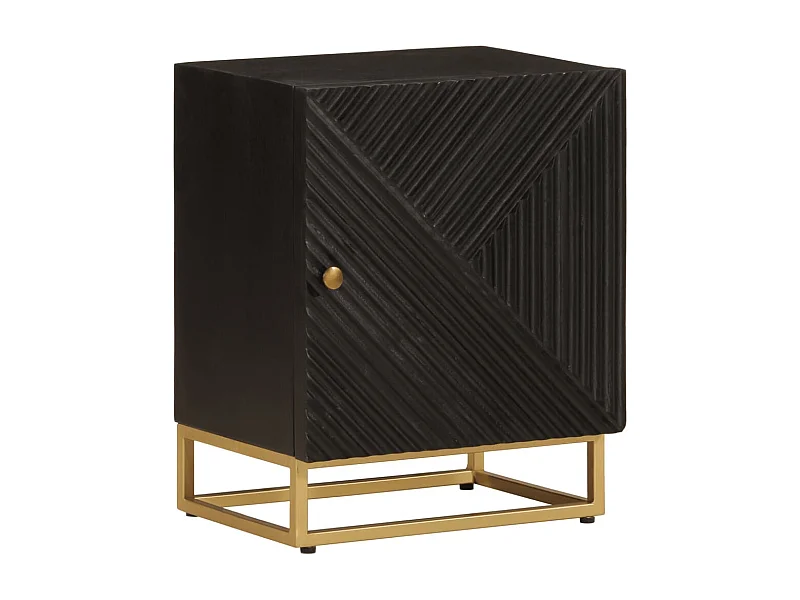 Mesa de cabeceira 40x30x50 cm mangueira maciça/ferro preto