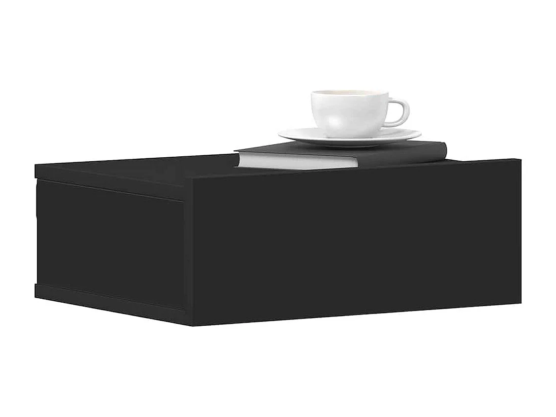 Mesa de cabeceira suspensa 40x30x15 cm derivados madeira preto