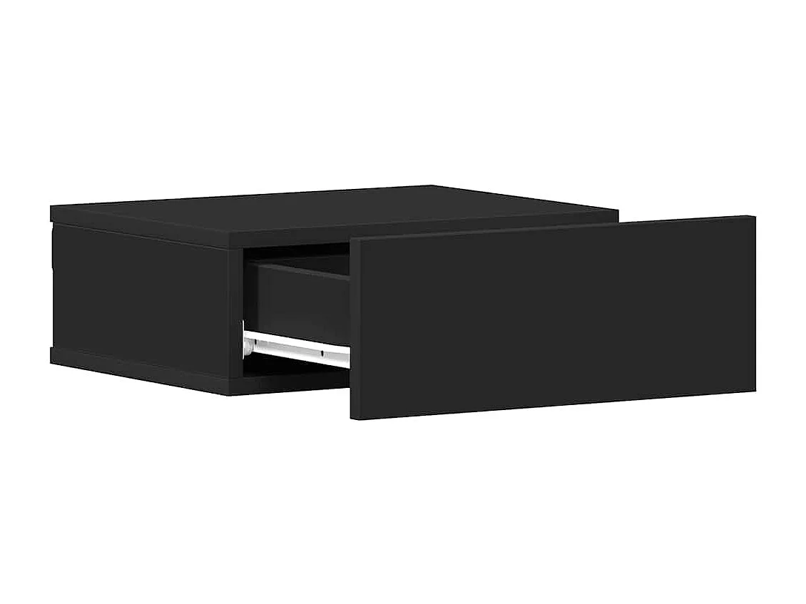 Mesa de cabeceira suspensa 40x30x15 cm derivados madeira preto