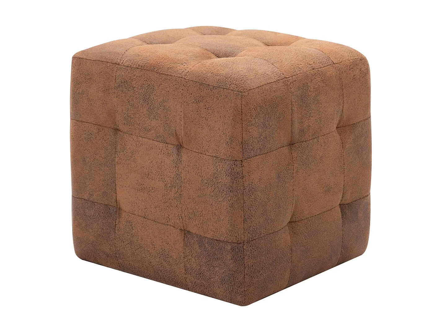 Tables de chevet 2 pcs Marron 30x30x30 cm Similicuir daim