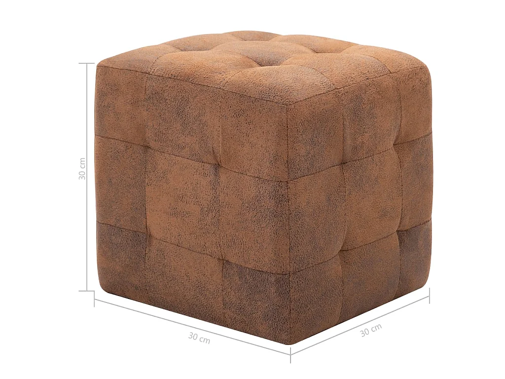 Comodini 2 pz Marrone 30x30x30 cm in Similpelle Scamosciata