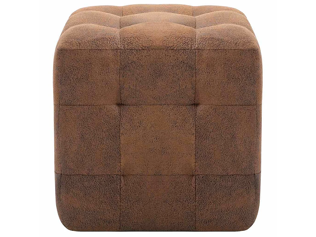 Tables de chevet 2 pcs Marron 30x30x30 cm Similicuir daim