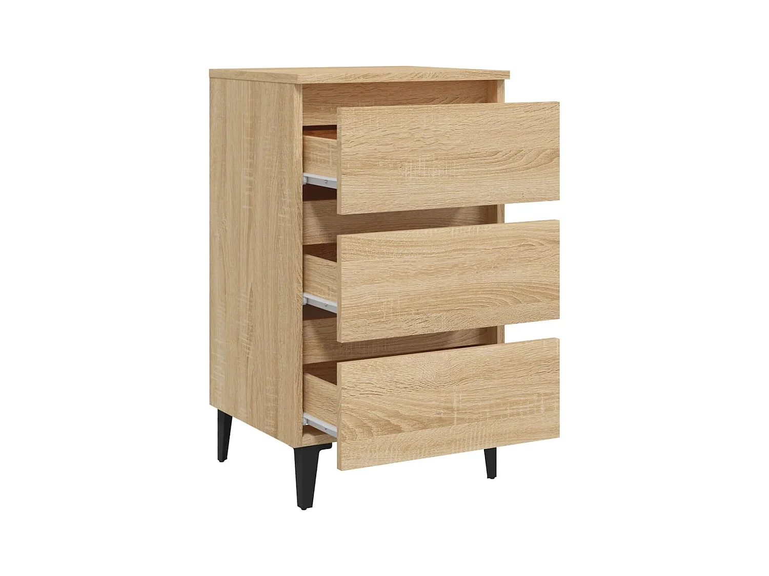 Table de chevet avec pieds en métal chêne sonoma 40x35x69 cm