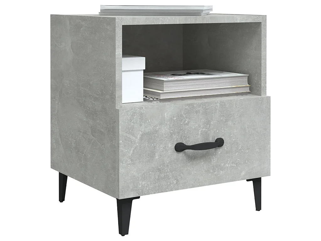 Table de chevet Gris béton Bois d'ingénierie