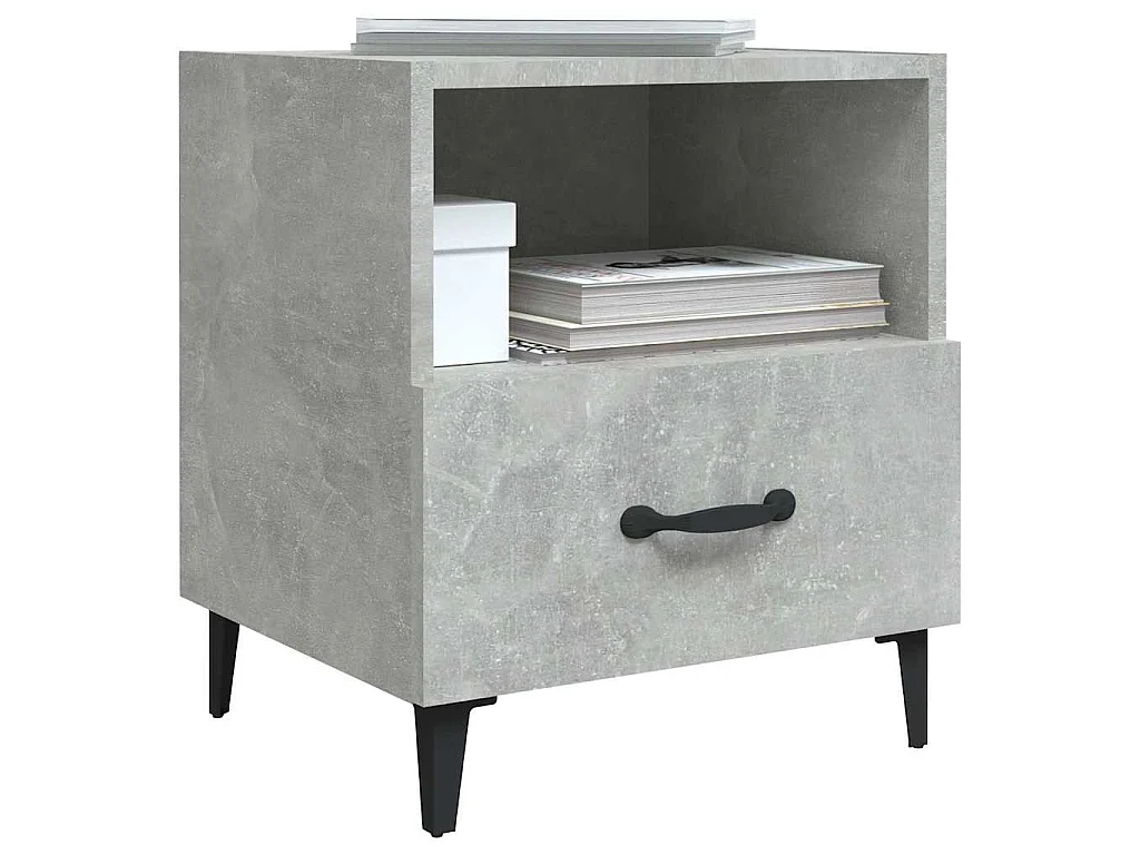 Table de chevet Gris béton Bois d'ingénierie