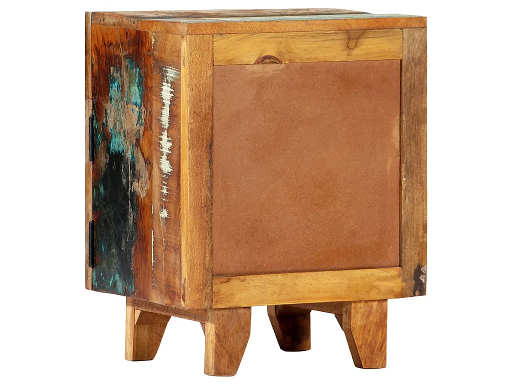 Nachtkastje handgesneden 40x30x50 cm massief gerecycled hout