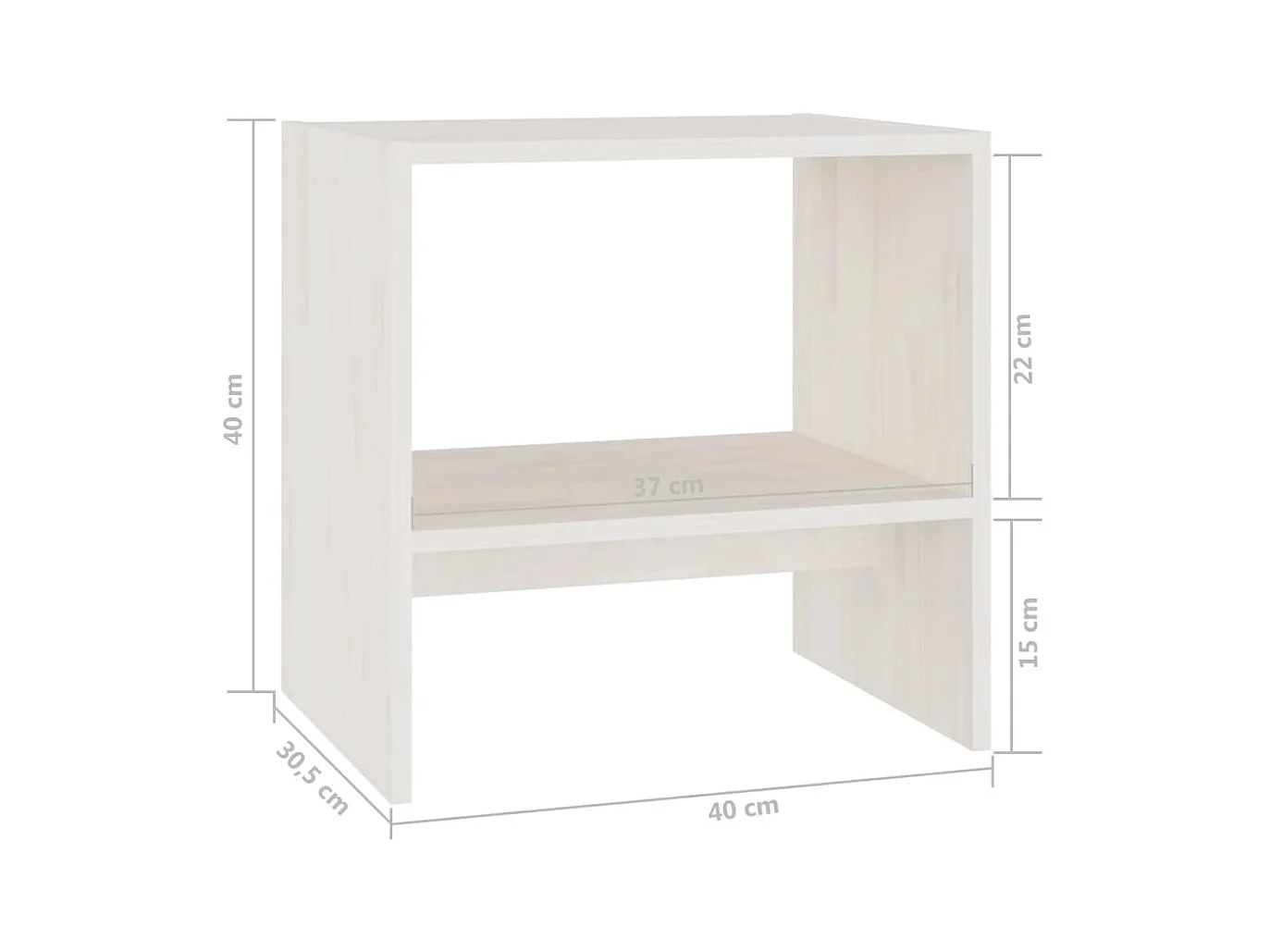 Table de chevet Blanc 40x30,5x40 cm Bois de pin massif