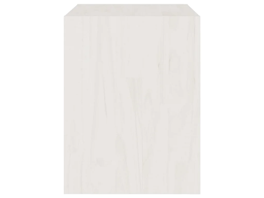 Comodino Bianco 40x30,5x40 cm in Legno Massello di Pino