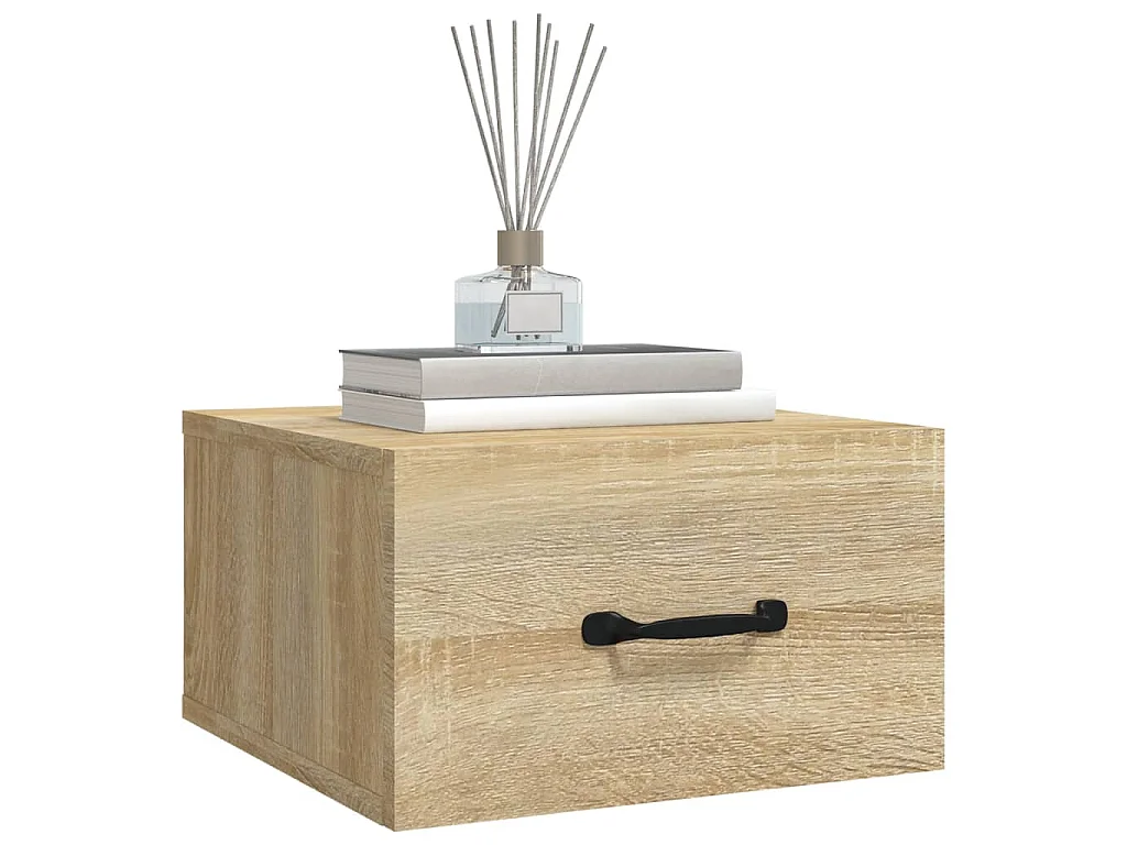 Table de chevet murale Chêne sonoma 35x35x20 cm