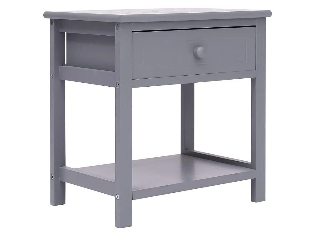 Nachttisch Grau 40×29×42 cm Paulownia Holz
