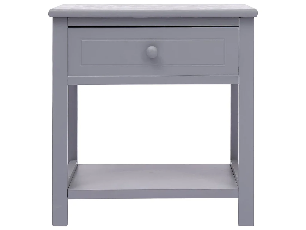 Table de chevet Gris 40x29x42 cm Bois de Paulownia