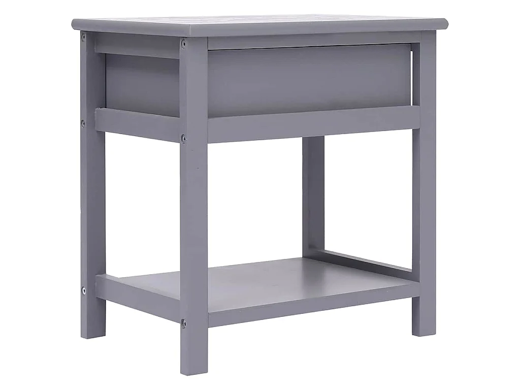Table de chevet Gris 40x29x42 cm Bois de Paulownia