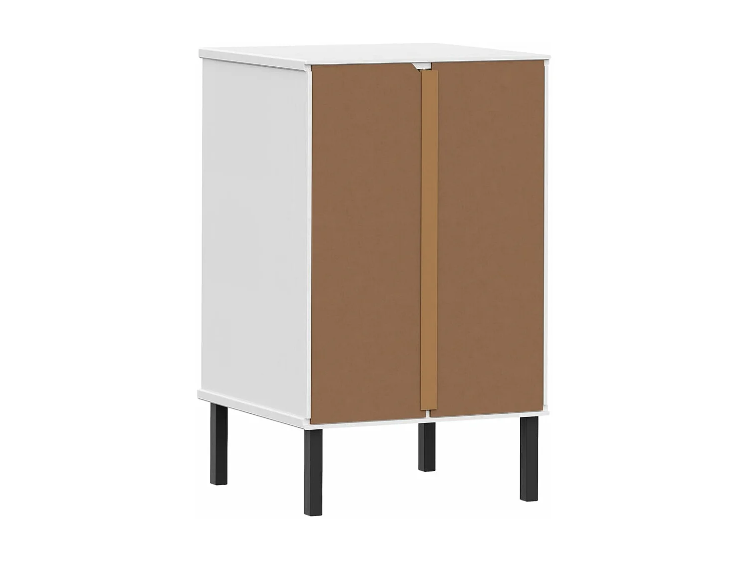 Mesa cabeceira c/ pernas de metal OSLO pinho maciço branco