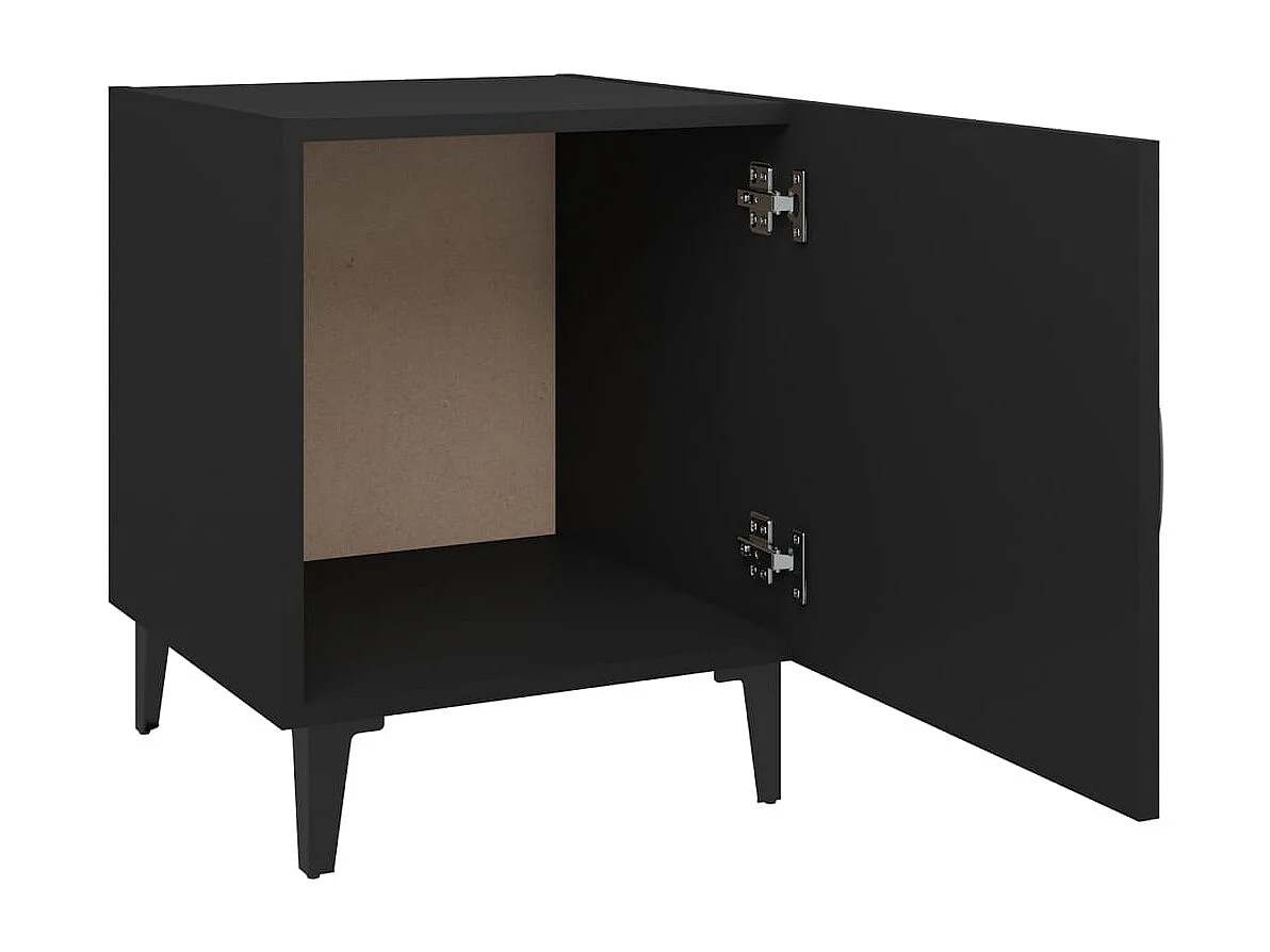 Tables de chevet 2 pcs Noir Bois d'ingénierie