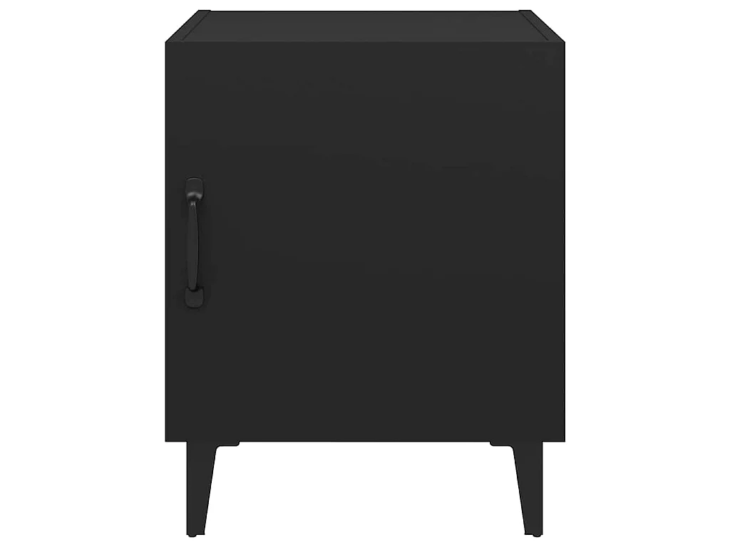 Tables de chevet 2 pcs Noir Bois d'ingénierie