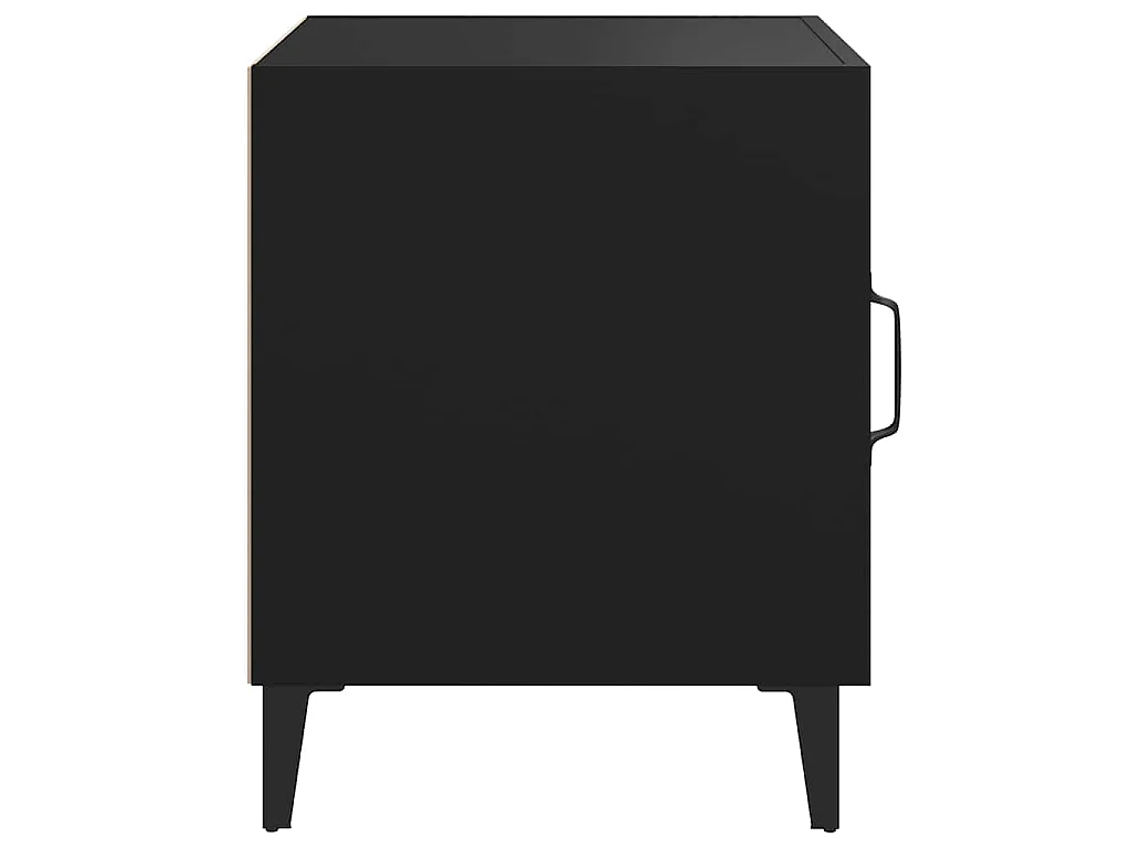 Tables de chevet 2 pcs Noir Bois d'ingénierie