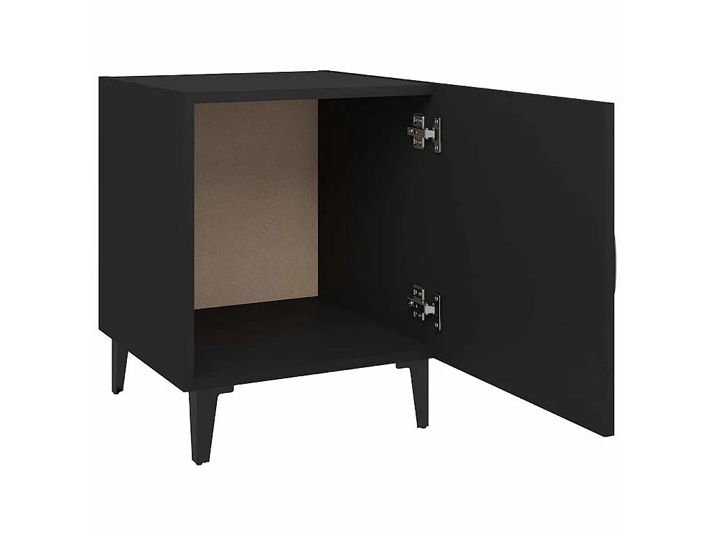 Tables de chevet 2 pcs Noir Bois d'ingénierie
