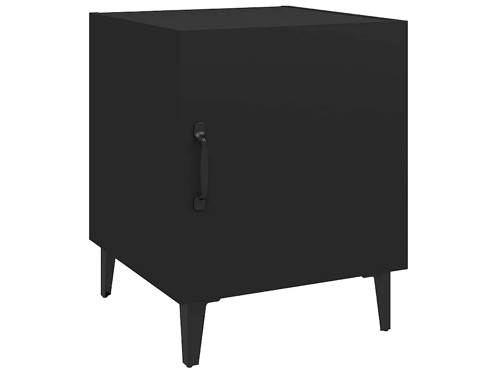 Tables de chevet 2 pcs Noir Bois d'ingénierie