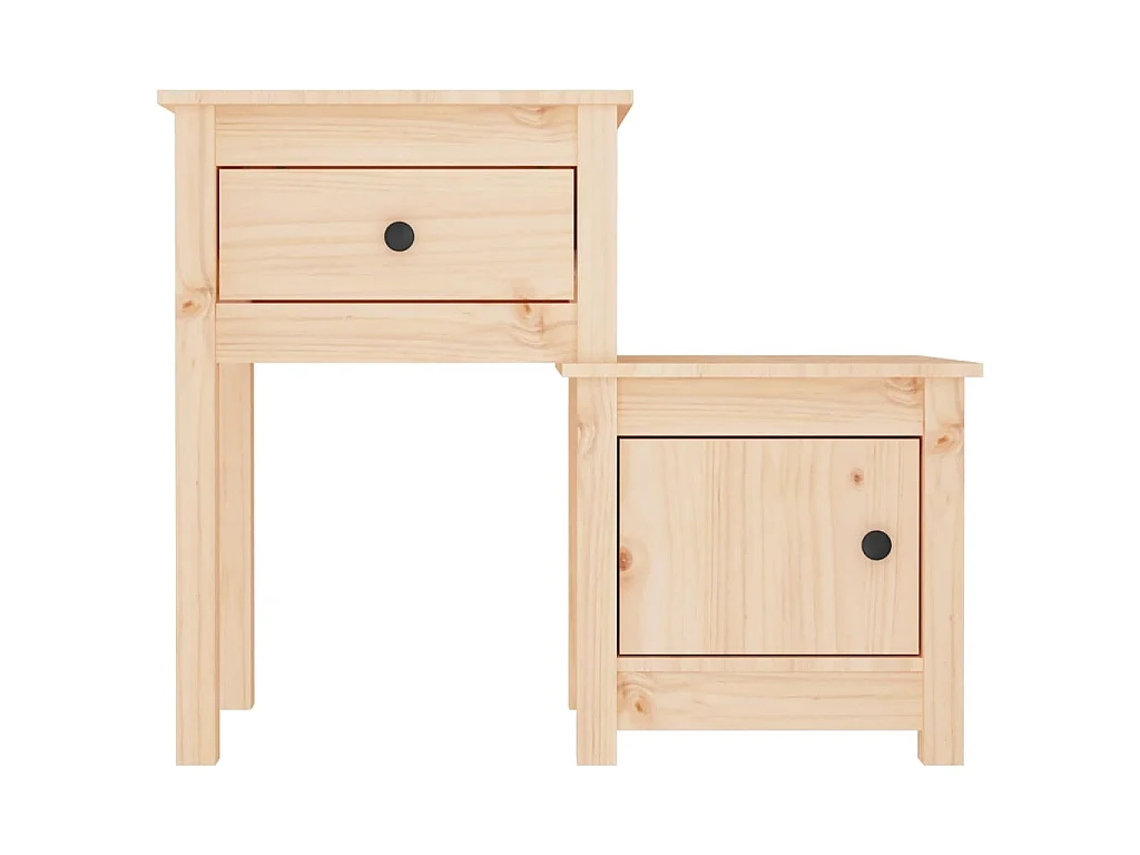 Comodini 2 pz 79,5x38x65,5 cm in Legno Massello di Pino