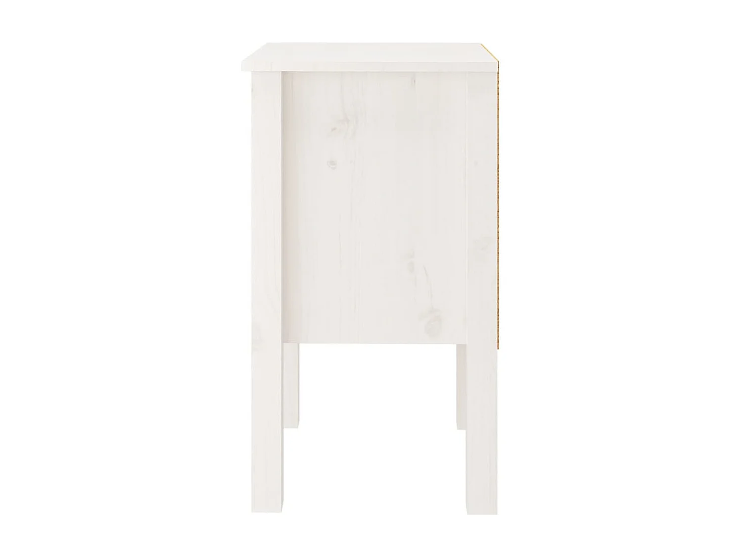 Comodino Bianca 40x35x61,5 cm in Legno Massello di Pino