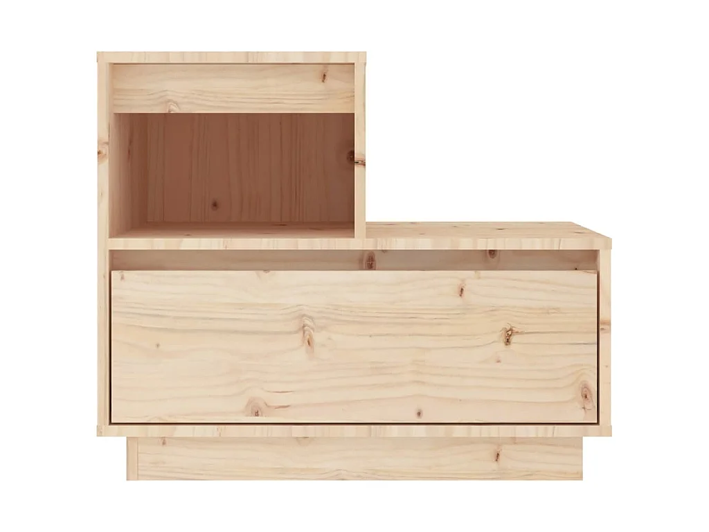 Mesita de noche madera maciza de pino 60x34x51 cm