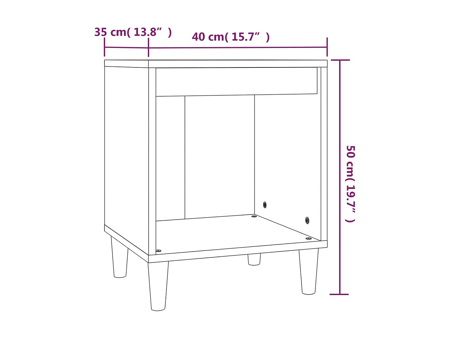Table de chevet Noir 40x35x50 cm Bois d’ingénierie