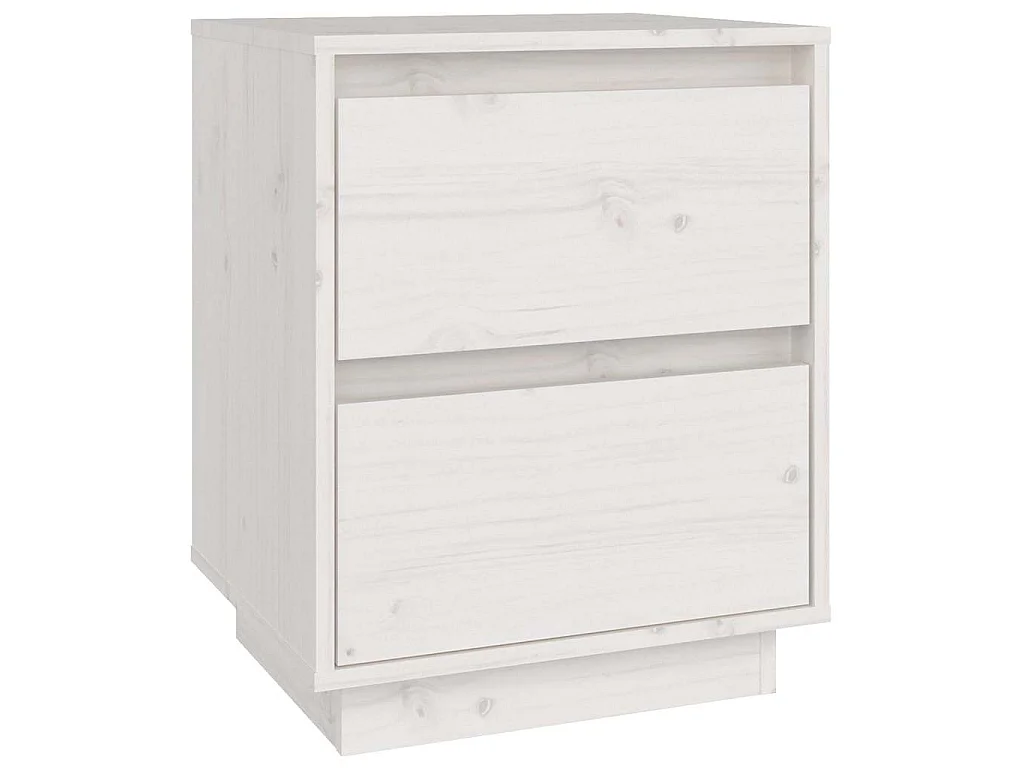 Mesitas de noche 2 uds madera maciza de pino blanco 40x35x50 cm