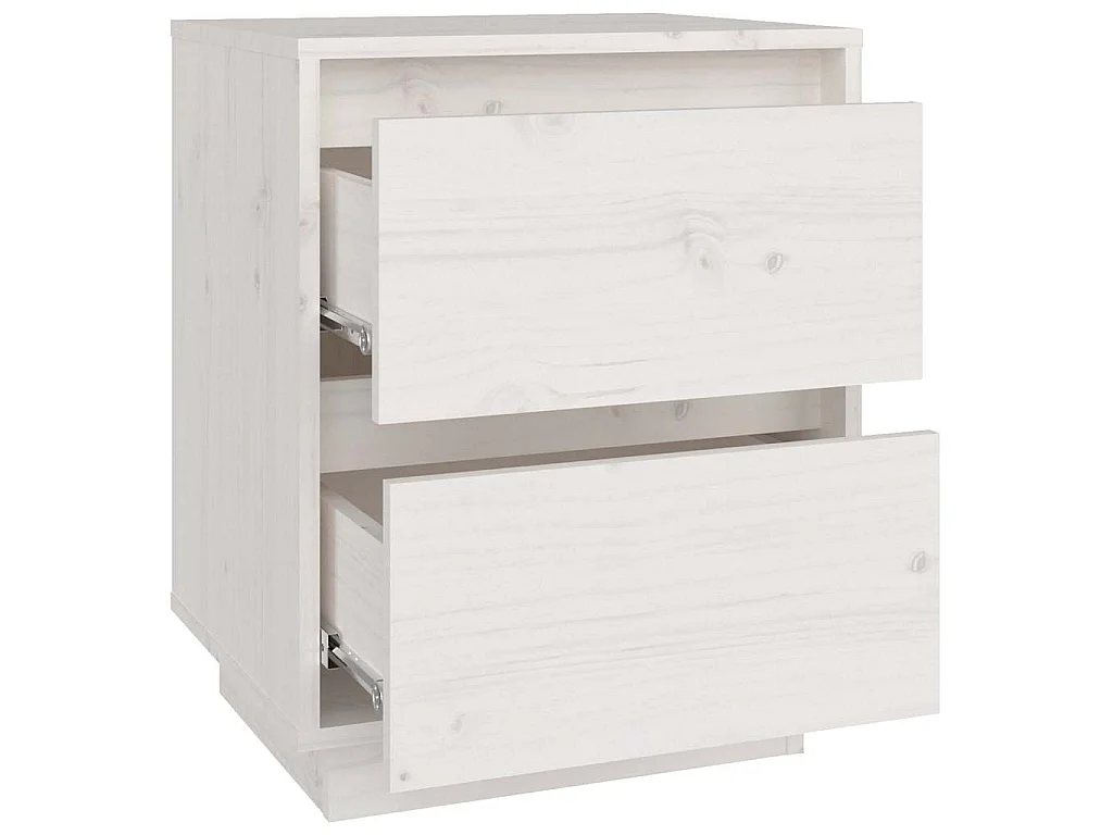 Mesitas de noche 2 uds madera maciza de pino blanco 40x35x50 cm