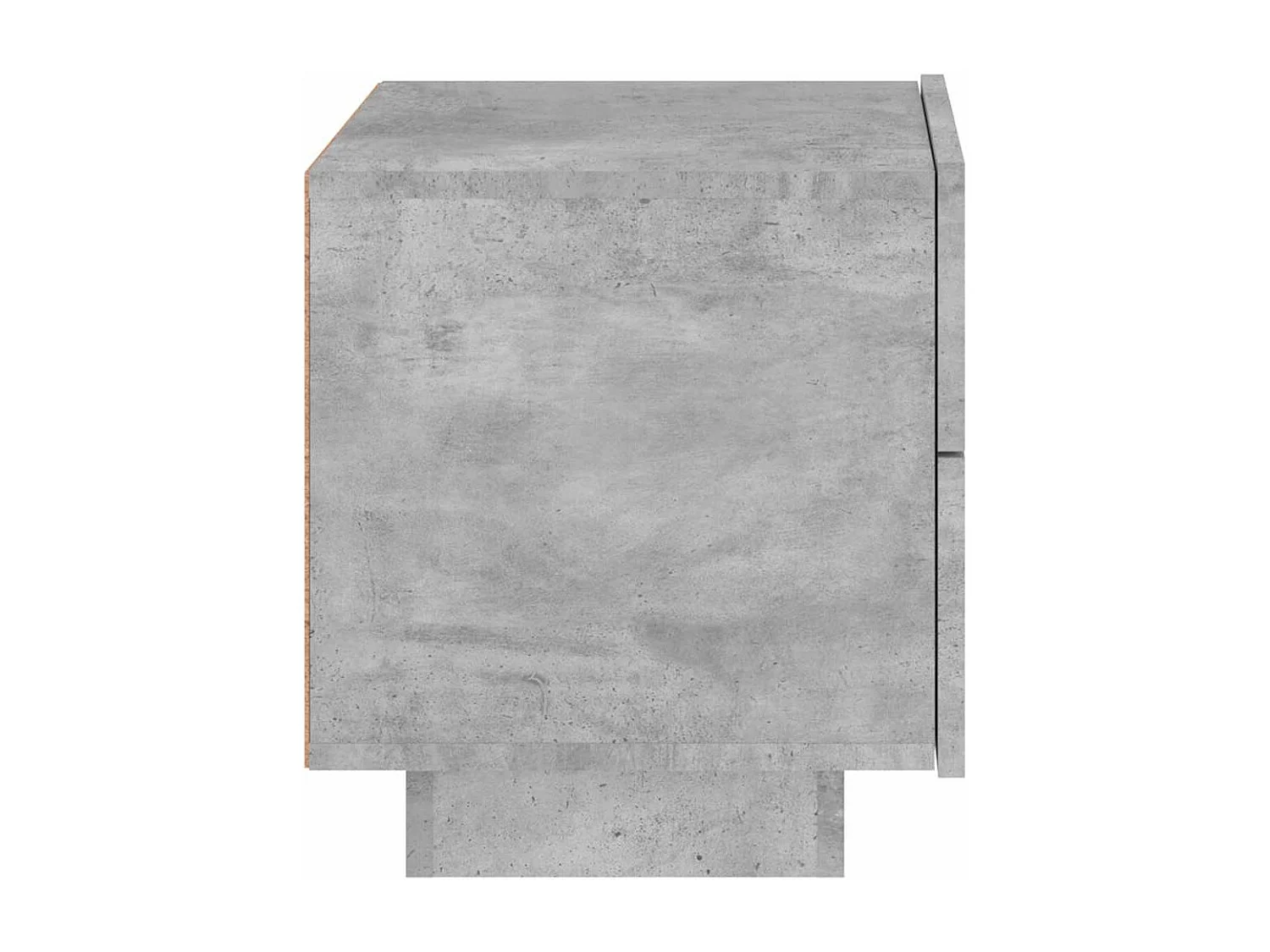 Table de chevet avec lumières LED gris béton 70x36x40,5 cm